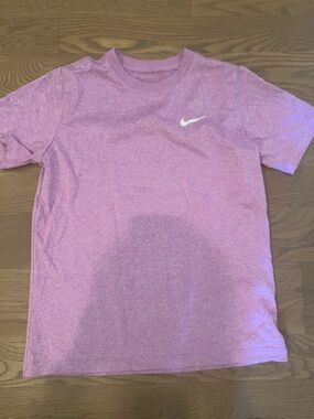 Nike Heather Pink Performance Tee with White Swoosh